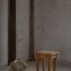 A pair of antique Danish pine stools from the late 19th century.