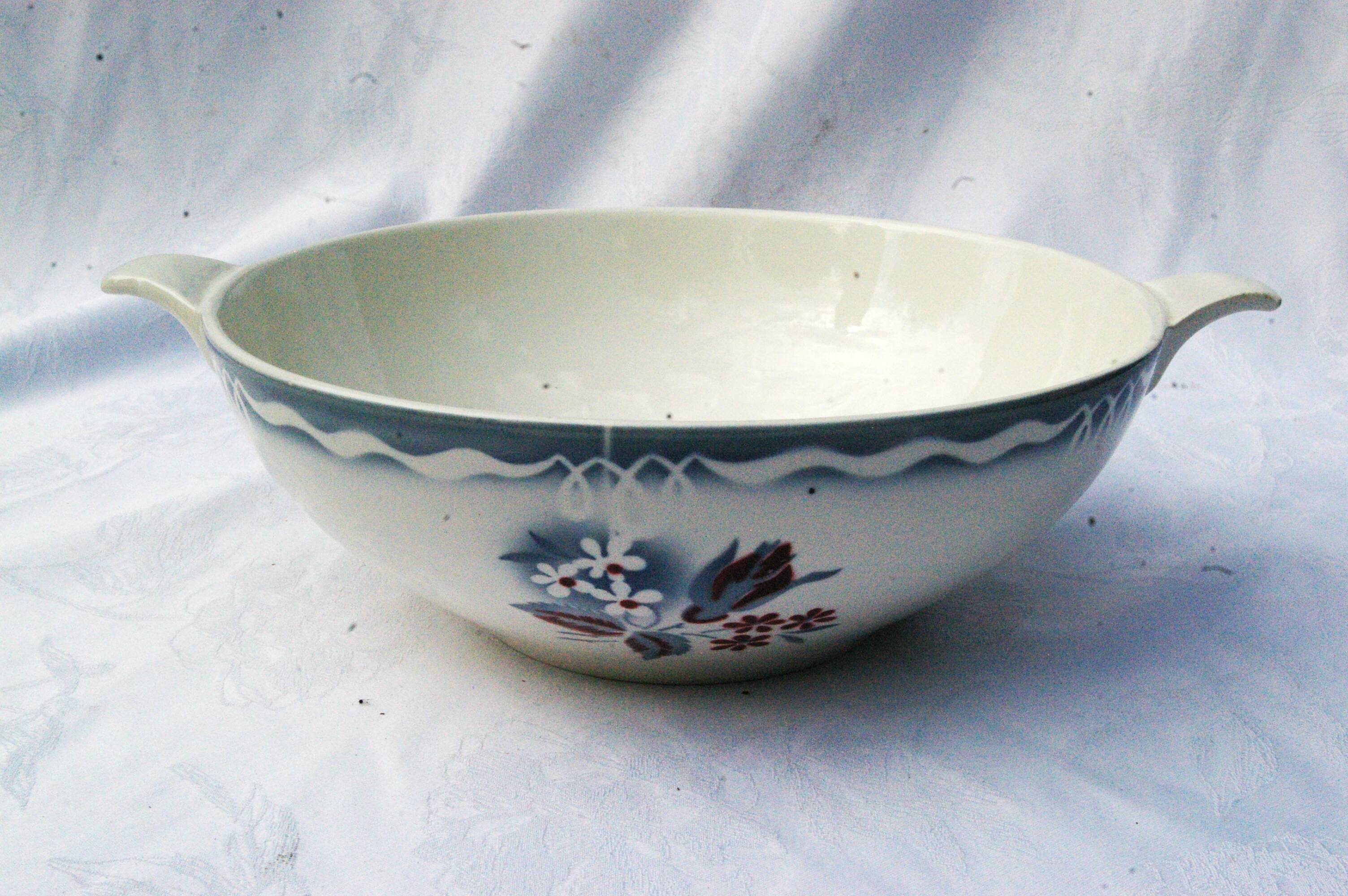 Vintage salad bowl in earthenware from Digoin Sarreguemines model Olga