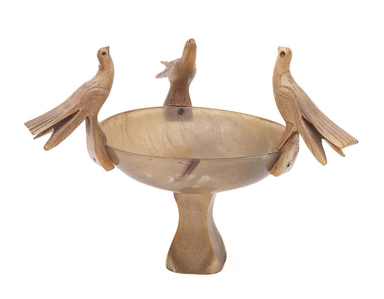 Small carved horn cup