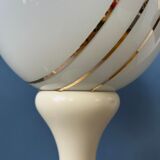 Lampe de table Space Age en verre opalin blanc
