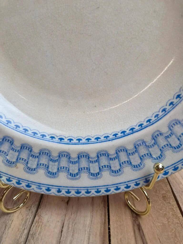 Large antique English deep plate B.p.w.&m. Milan – Ironstone