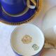 3 royal blue and gold cups and saucers - Royal Limoges porcelain