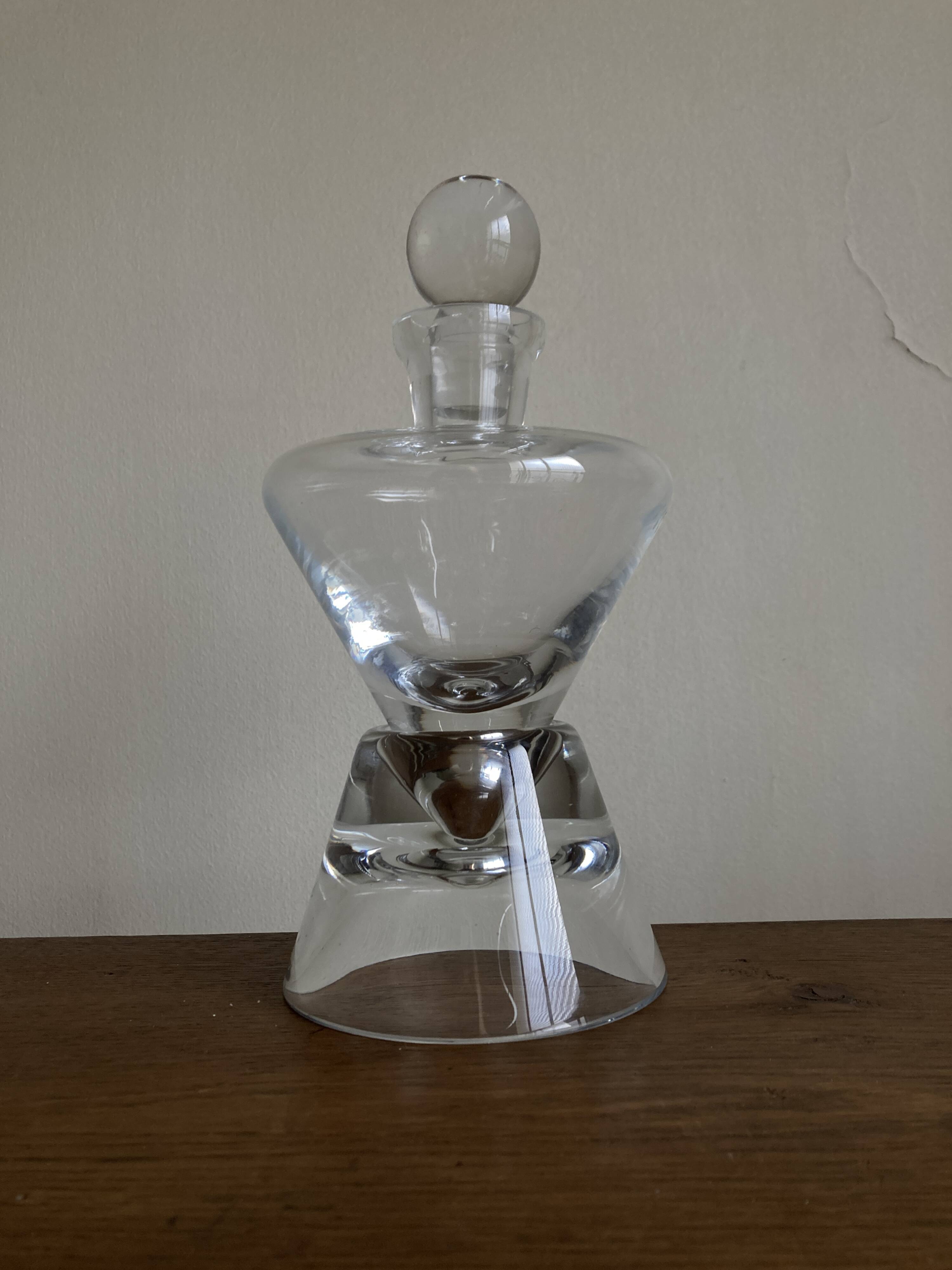 Bauhaus 1970s Scandinavian Modernist Crystal Carafe