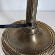 Vintage 1900 Clichy glass paste lamp, brass workshop desk - 60 cm