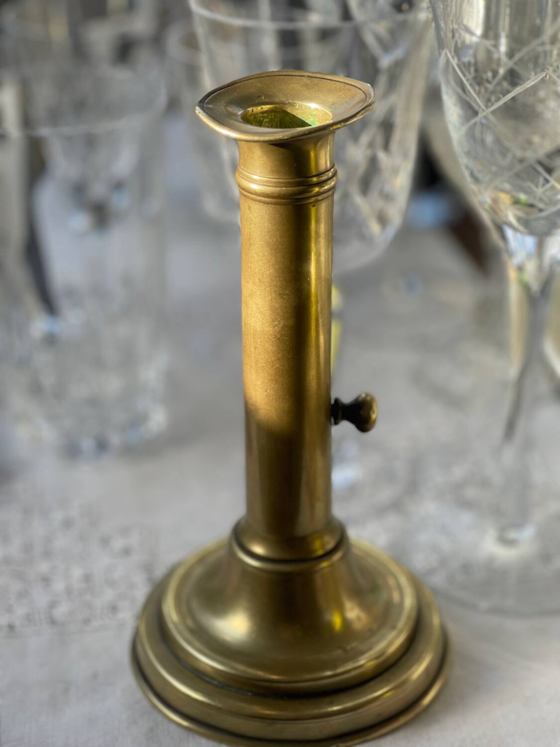 Solid brass candle holder