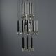 Vintage Italian chandelier, chrome-plated metal and glass design, original