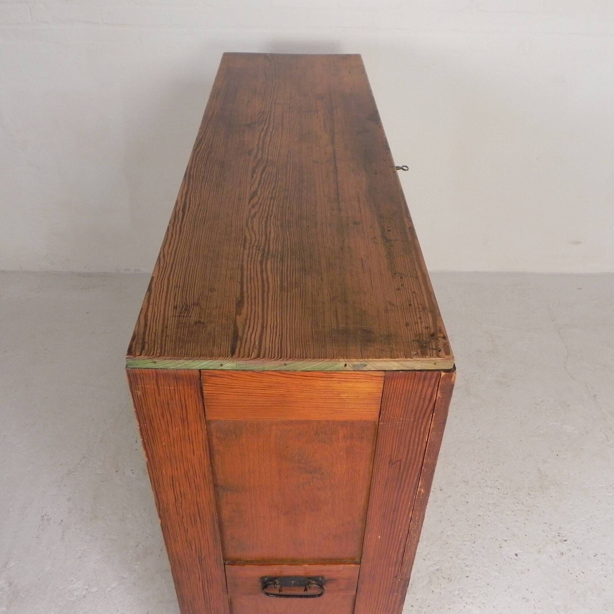 Pine school chart cabinet, architect's cabinet, map cabinet, 1930s