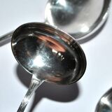 3 cuillères à sauce et louche Rubans croisés nœuds en métal argenté Reneka