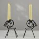 Pair of Black Metal Goat Candleholders — Gunnar Ander for Ystad-Metall, Sweden, 1960s