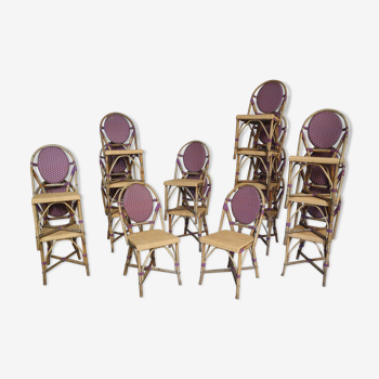 Lot de 14 chaises violette de terrasse empilable a 50's 60's