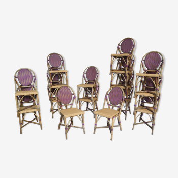 Lot of 14 purple stackable deck chairs has 50's 60's