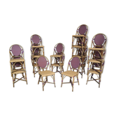 Lot of 14 purple stackable deck chairs has 50's 60's
