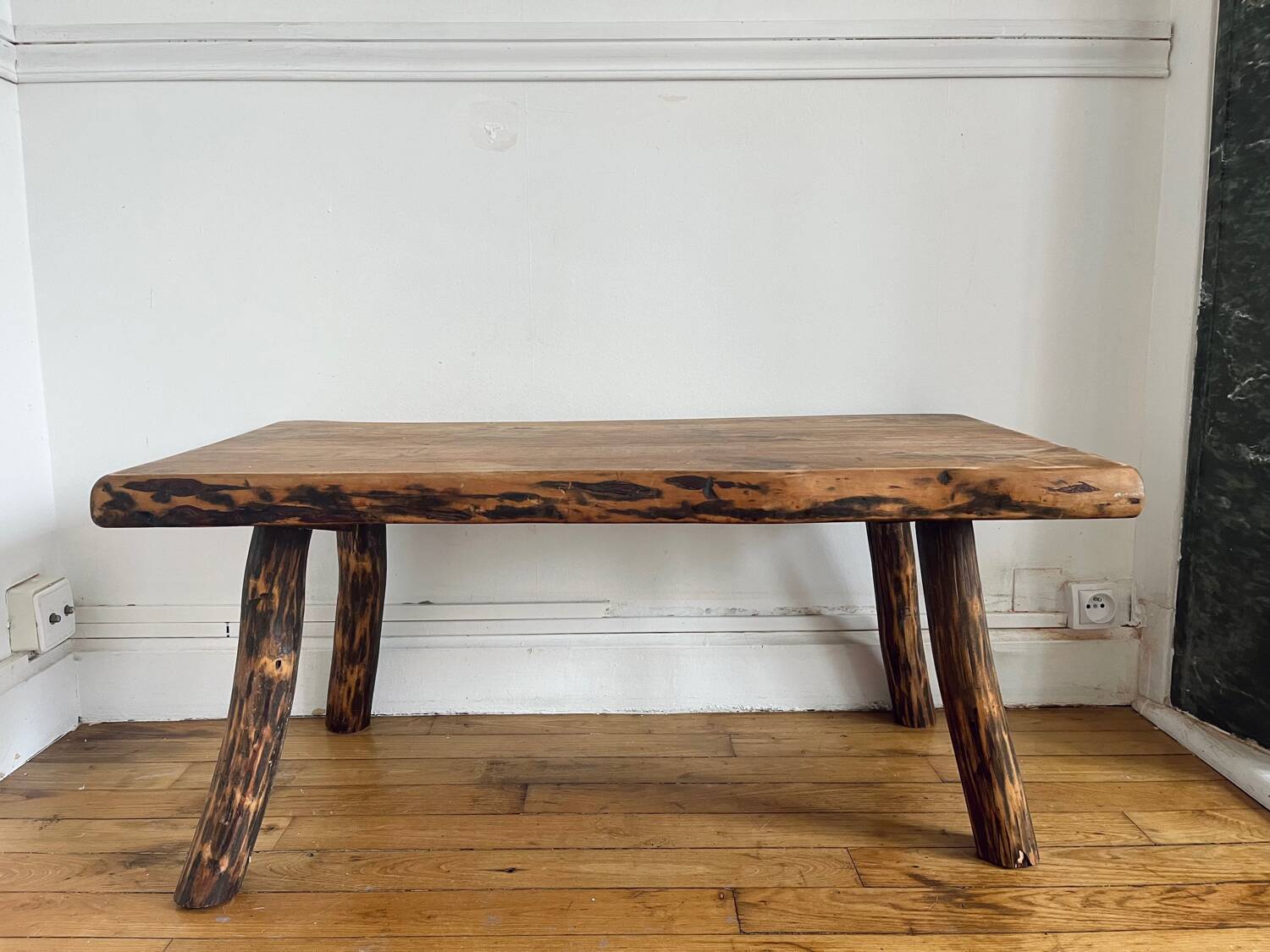 Brutalist wooden coffee table