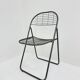 Niels Gammelgaard for Ikea grey wire metal folding chair, 1970s