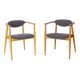 Pair of Mid-Century Armchairs, 1960s–70s German Vintage, Beech Wood