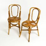 Pair of very beautiful rare original 1960s Italian bamboo chairs