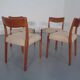 Danish Solid Teak Dining Chairs, 1960s, Set of 4