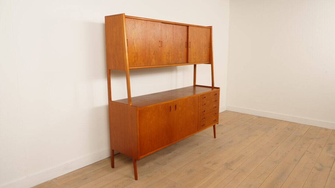 Vintage highboard | Wall cabinet | Teak | 175 cm