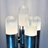 Carlo Nason style "Space Age" floor lamp, chrome & Murano, 1970s