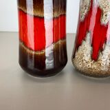 Set of three Vintage Pottery Fat Lava Vases Made by Scheurich, Germany, 1970s