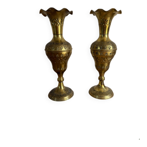 Paire de vases en laiton