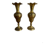 Pair of brass vases