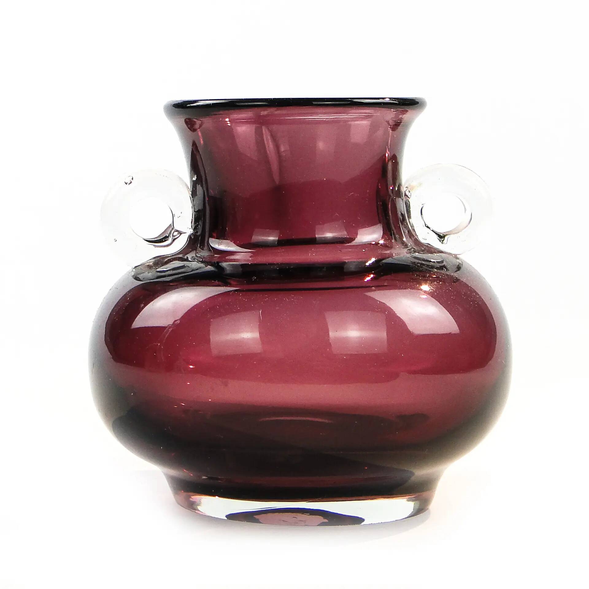 Vase, mid-century modern, glass, Poland, 1970s