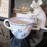Tasse ancienne porcelaine de Sarreguemines fleurs vintage