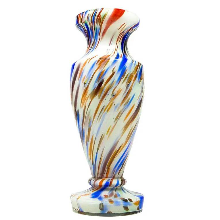 Art Deco vase, spatterglass, Bohemia, Czechoslovakia, 1950s
