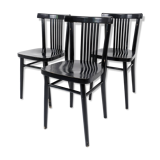 Lot de 3 chaises bistrot vintage bois courbé, style café viennois 60s