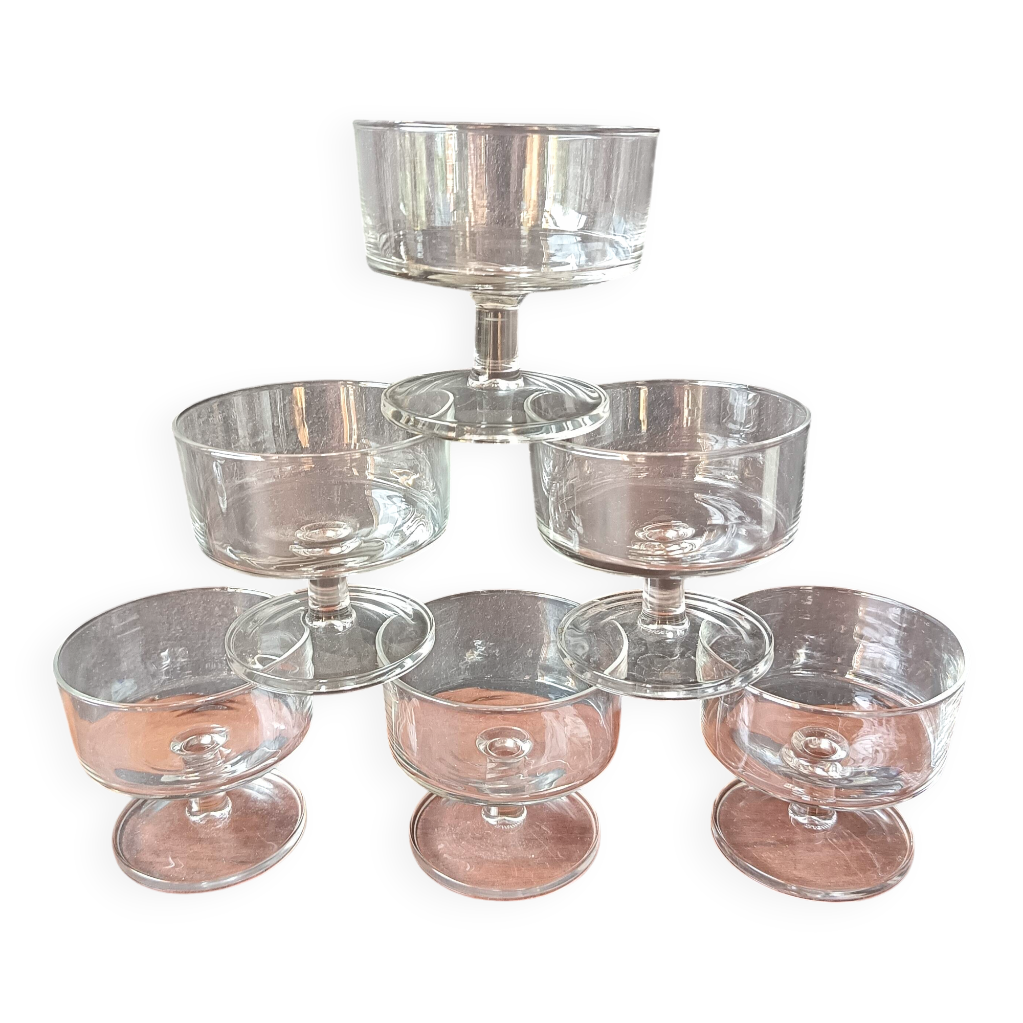 6 champagne coupes Cavalier 15 cl Luminarc model "Suède" vintage