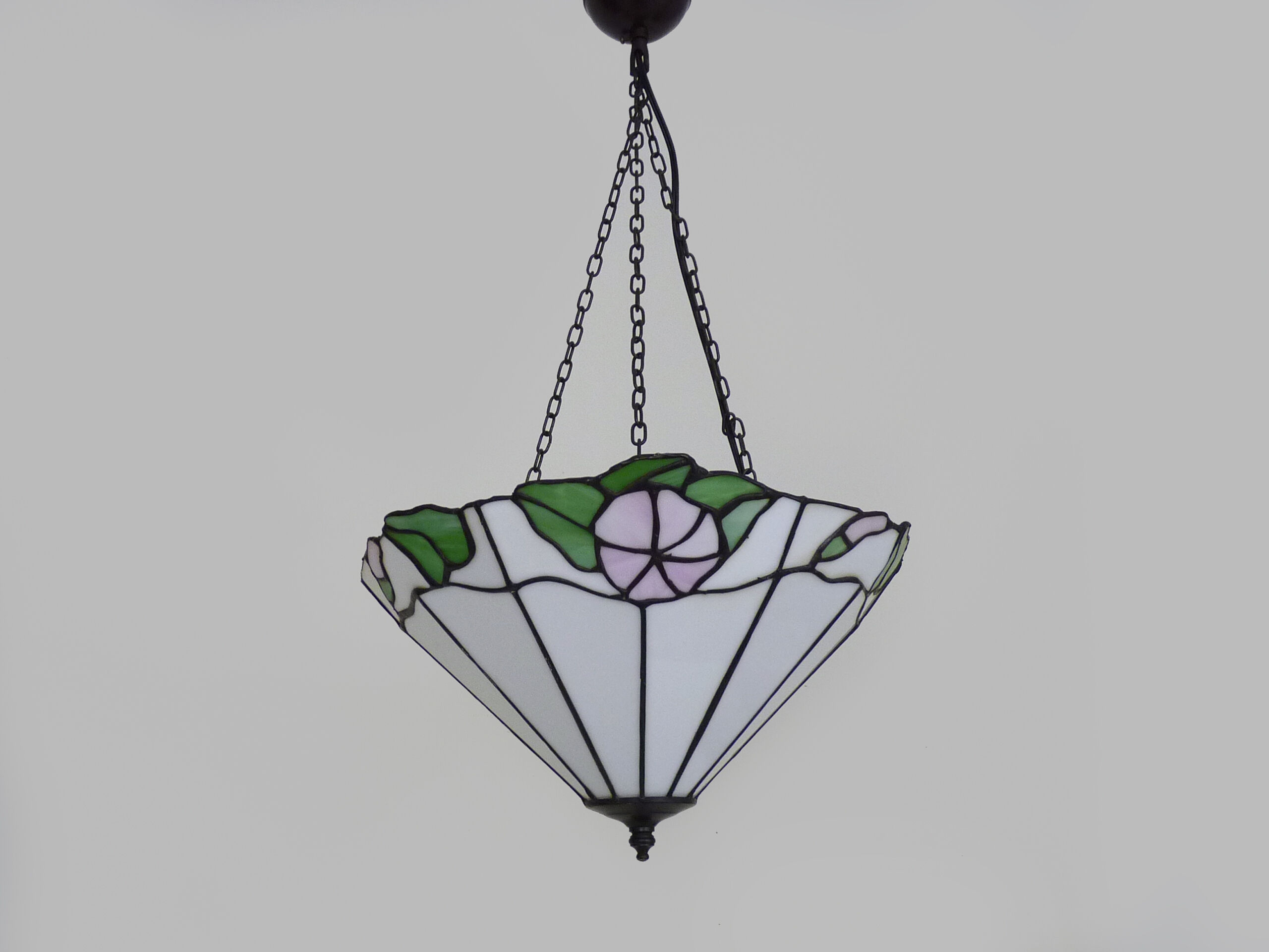 Tiffany washbasin pendant in glass paste with floral decoration