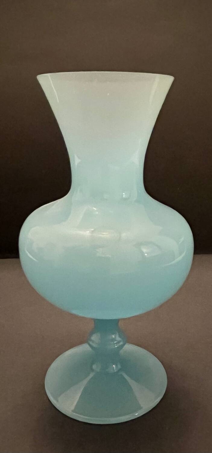 Small blue opaline vase