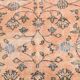 Tapis vintage turc floral fait à la main, orange pastel doux, 7x10