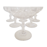 6 coupes a champagne en cristal de Saint Louis, modèle Talma, 1930