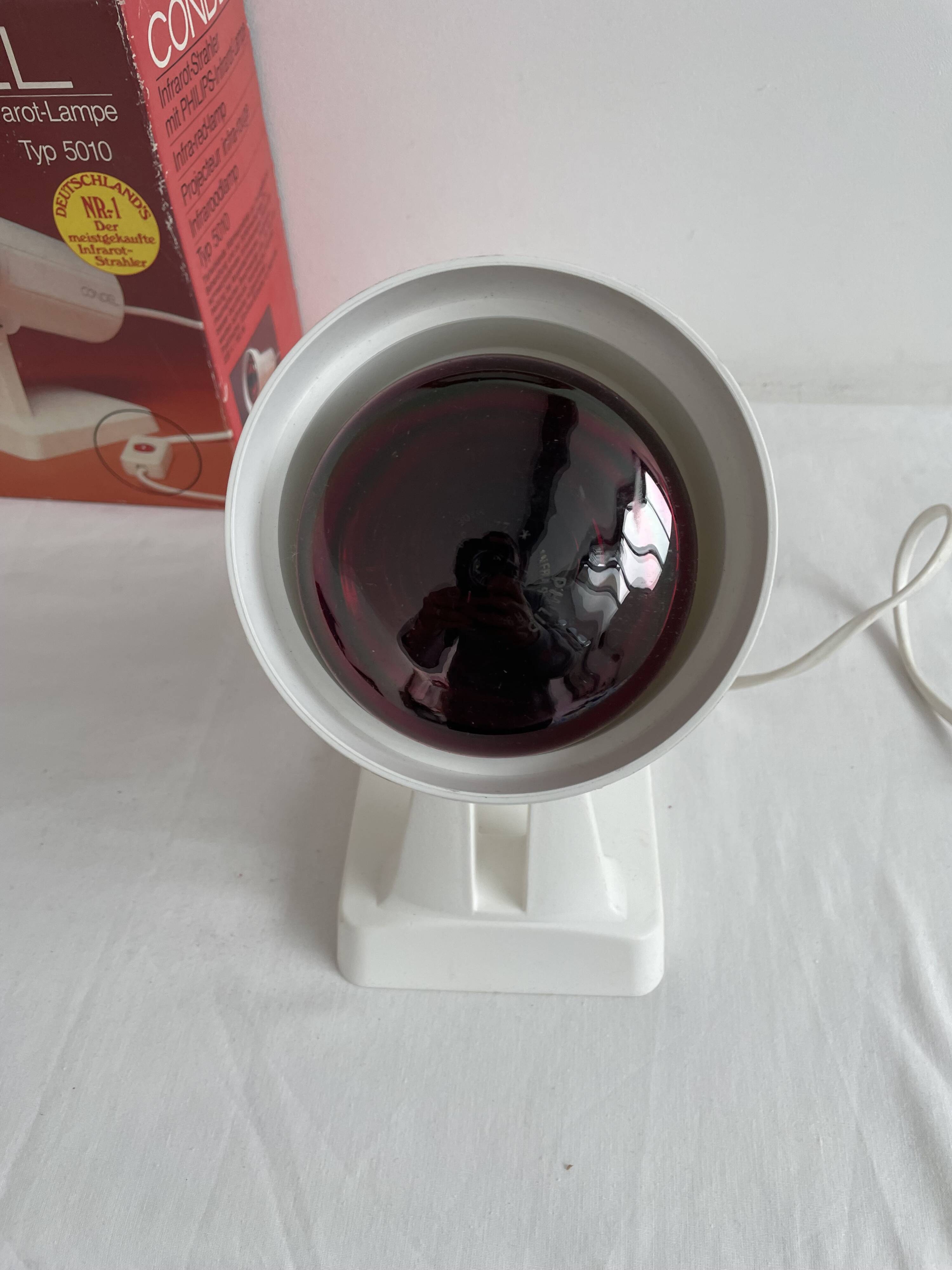 Vintage infrared lamp CONDEL 5010 – 1970s red ambient lamp