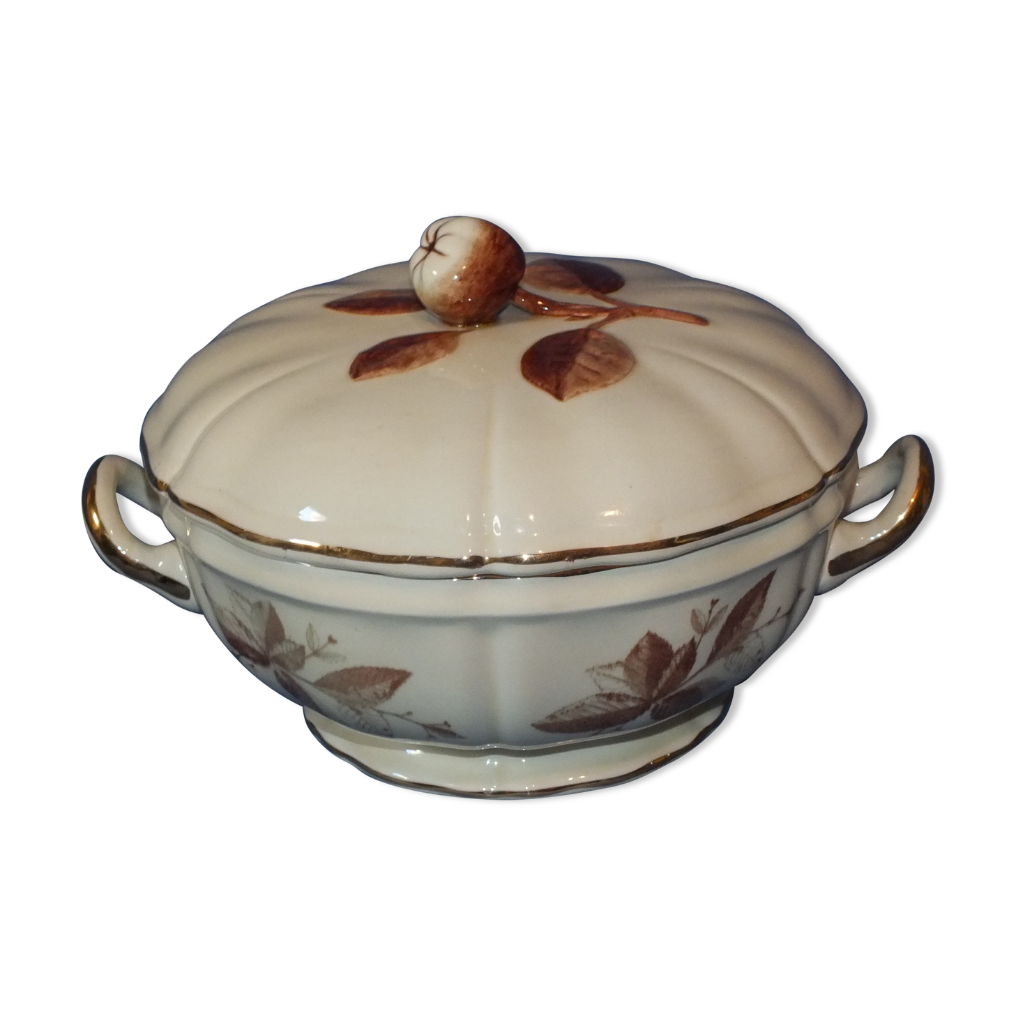 Soupière Gien foliage decoration