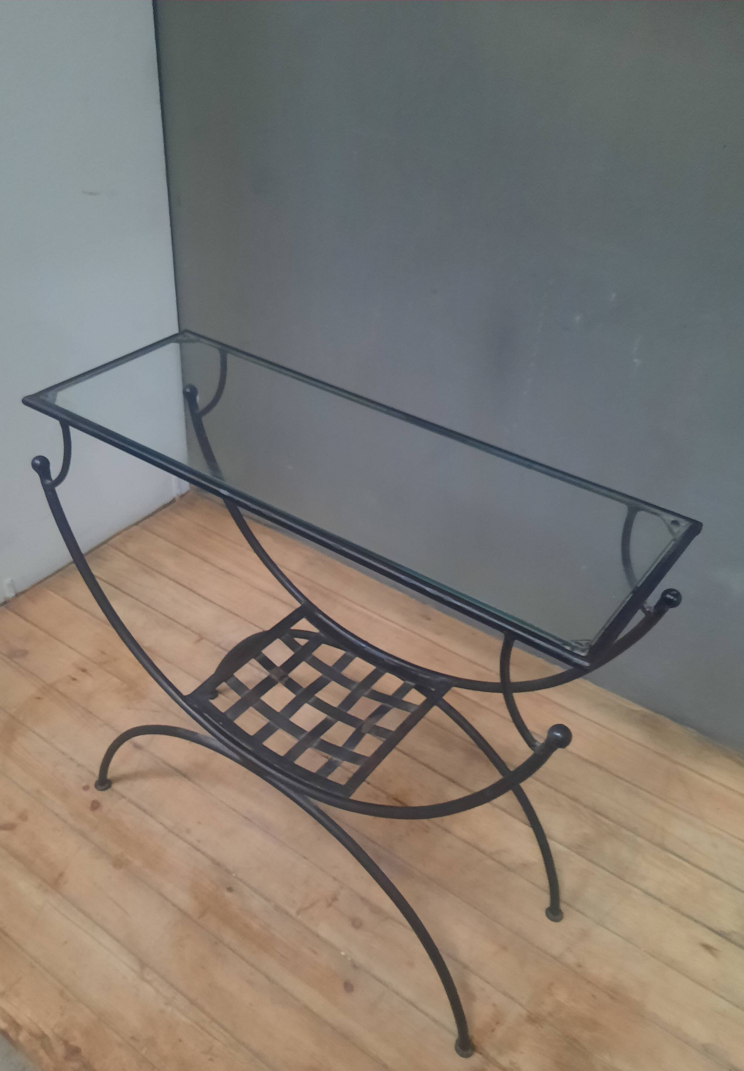 Metal and glass console