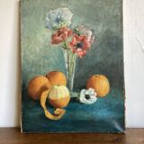 Oil on canvas anemone flowers 1920s