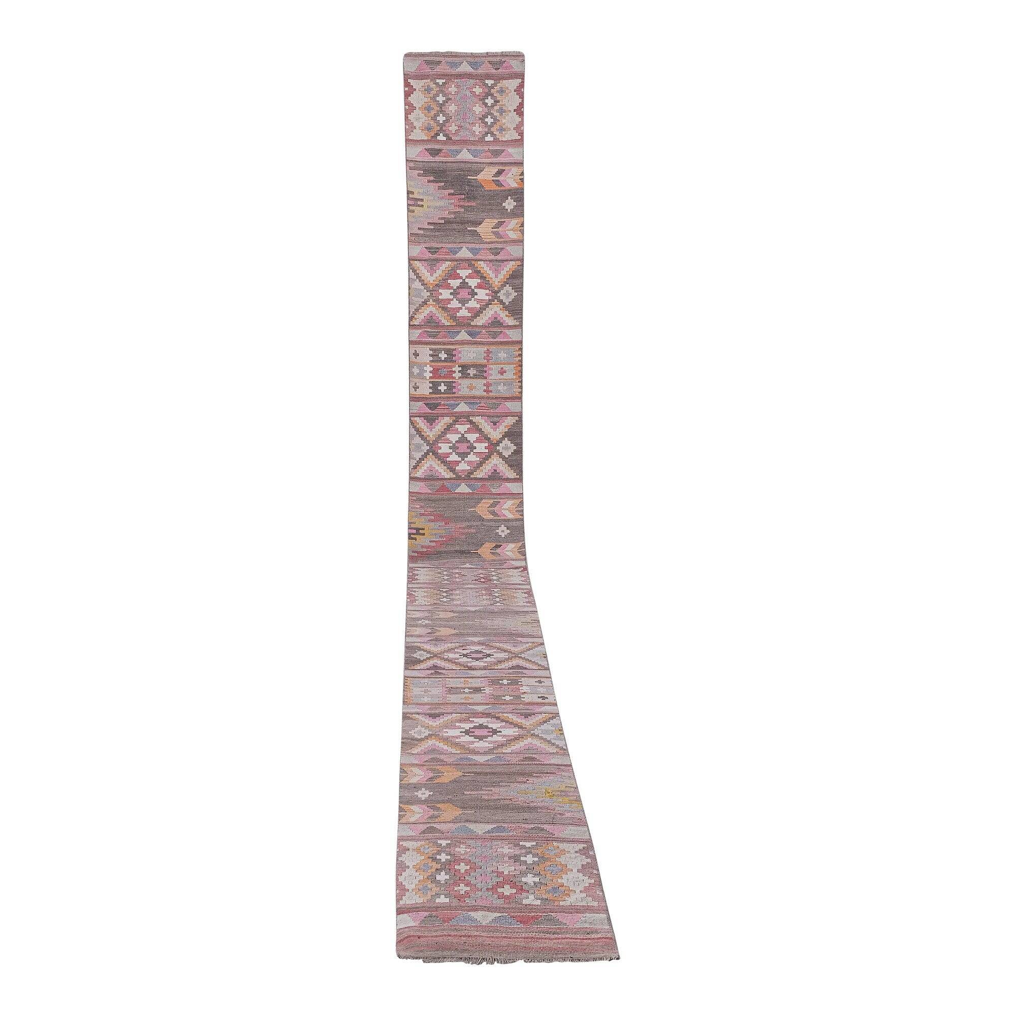 Vintage Turkish hallway rug 70x710 cm