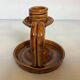 Ochre brown ceramic candle holder