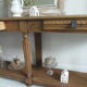 Old solid oak console waxed finish