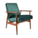 Vintage armchair "Fox" - designer H. Lis, 1970s, green bottle velvet