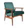 Vintage armchair "Fox" - designer H. Lis, 1970s, green bottle velvet