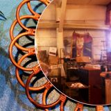 Rattan wall mirror "sun" 1960s