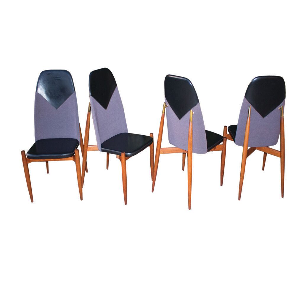 Rare dining chairs by Miroslav Navratil, made in former Czechoslovakia, 1960s, set of 4