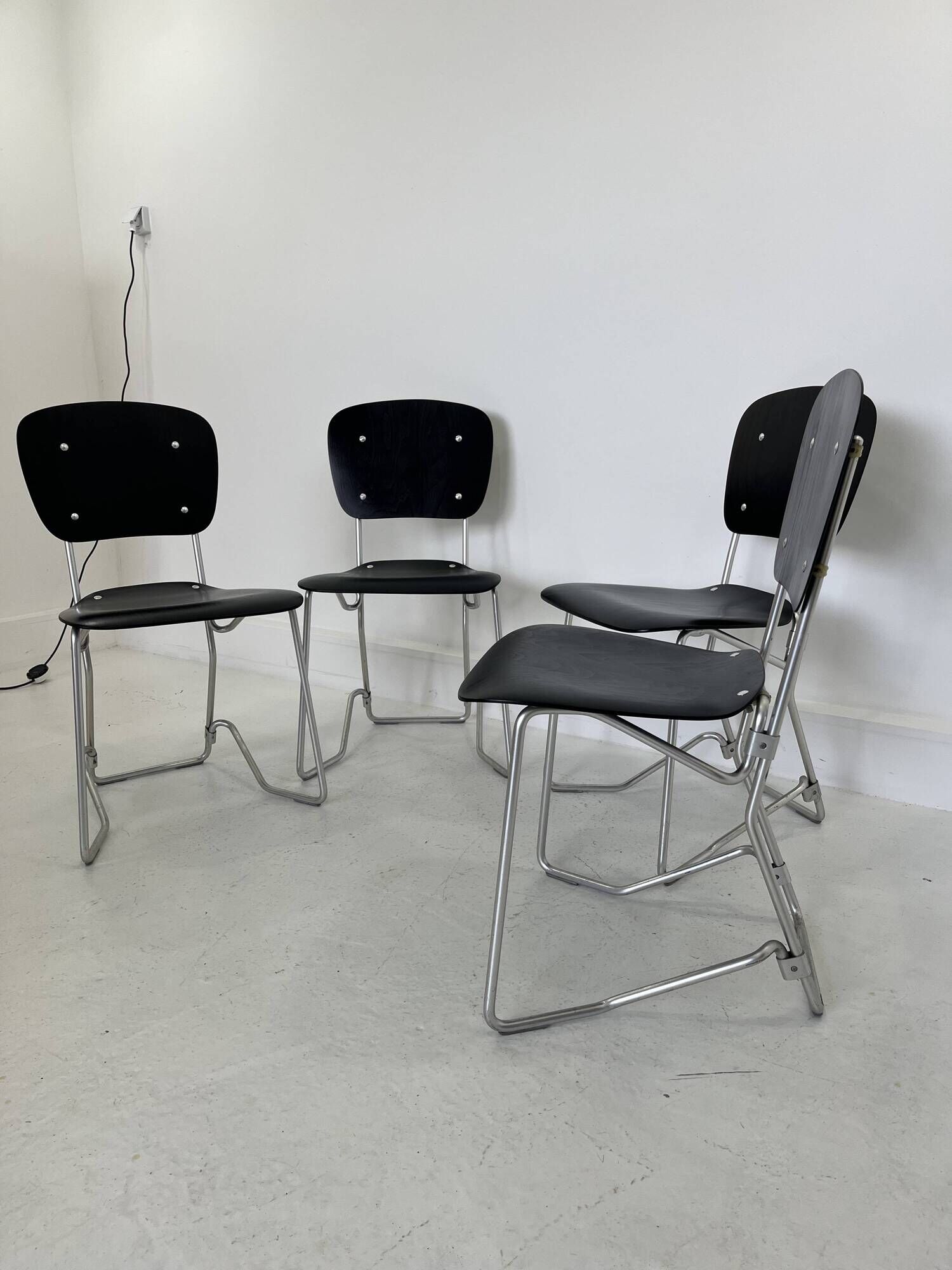 Alu-Flex Dining Chairs by Armin Wirth, 1960s, Set of 4