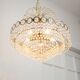 Vintage Italian Crystal and Golden Metal Chandelier, 80s