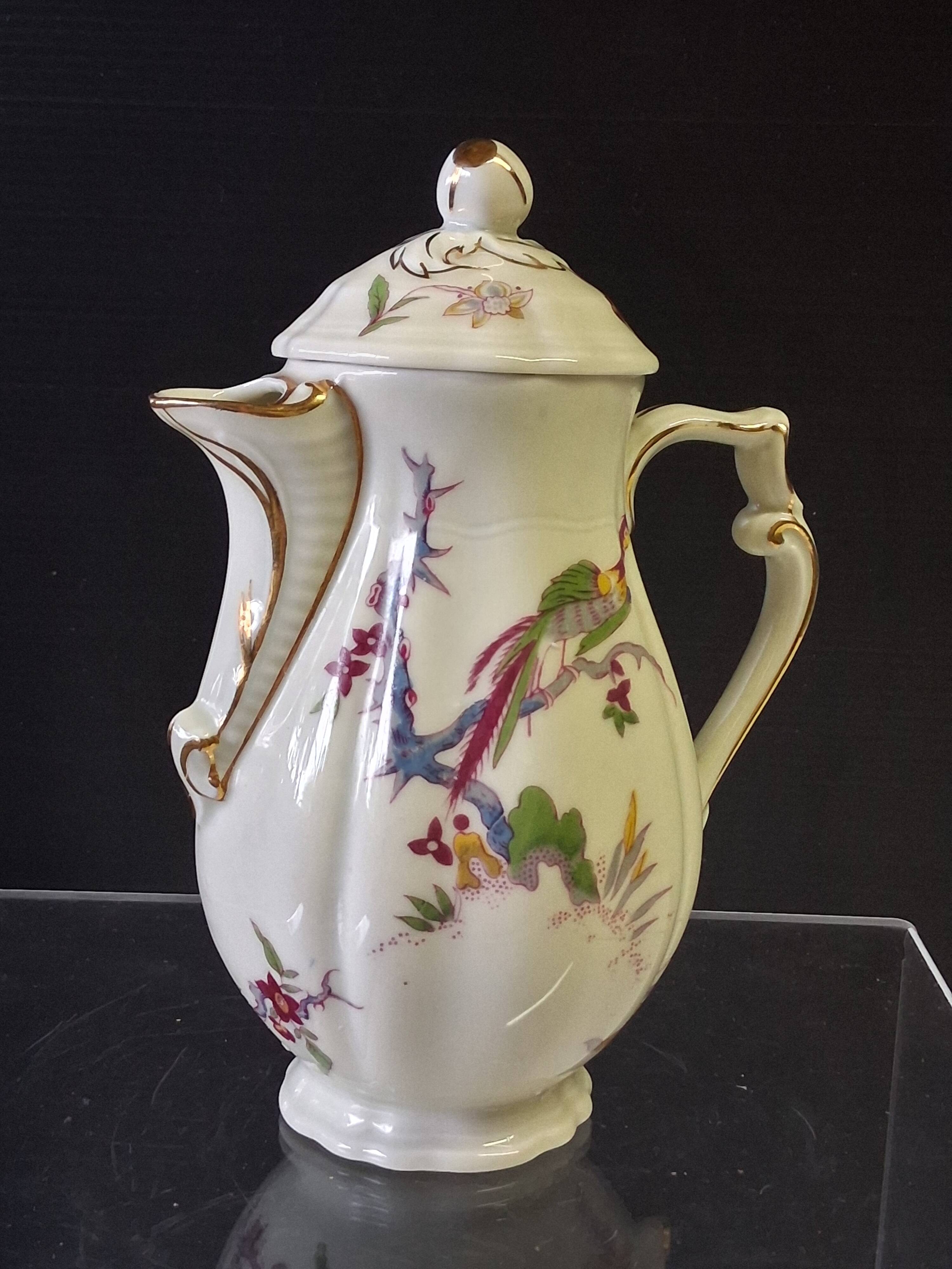 Very pretty Limoges porcelain coffee pot from Bernardaud model "Ch