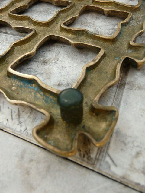 Dessous de plat en bronze imitation bambou